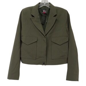 Vince Camuto Cropped Blazer Jacket Olive Green Size 6 NWT Fall Forward MSRP $149